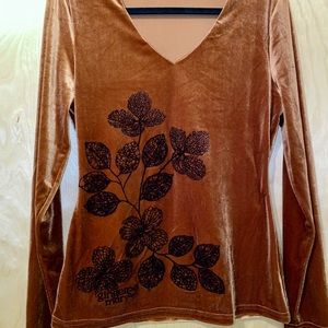 Ginger Mary Vintage Brown velvet top